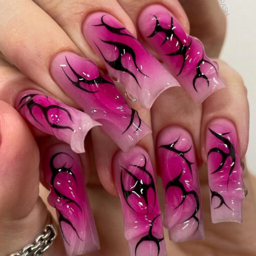 3D Ombre Press On Nails Ballerina Nägel im Hot Girl Style – Bild 3
