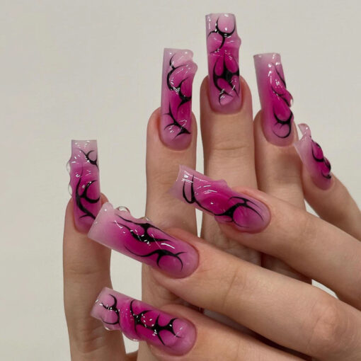 3D Ombre Press On Nails Ballerina Nägel im Hot Girl Style – Bild 2