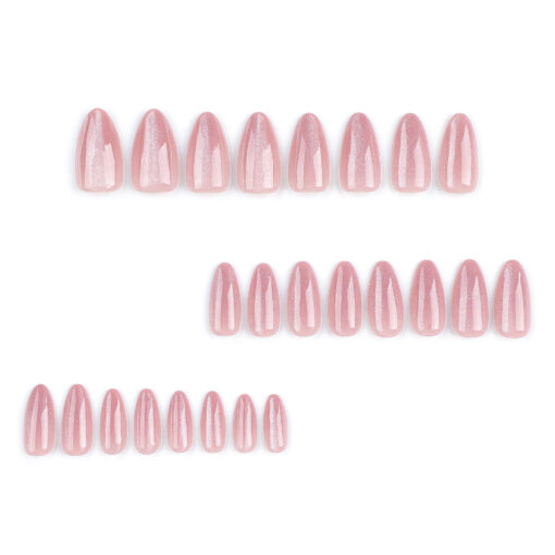 Press-On Nägel in Nude Rosa mit Cat-Eye-Effekt – Bild 3