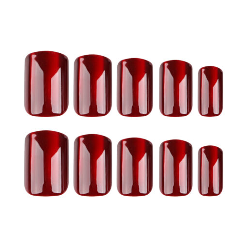 Rote Cat Eye Press On Nägel Square Nails