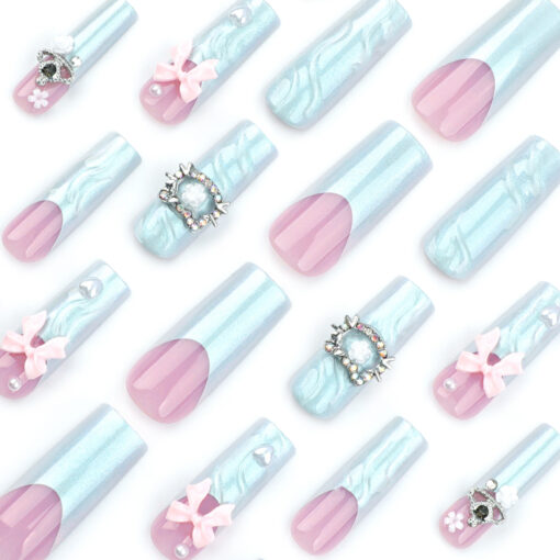 Ballerina Nägel Press On Nails mit Strass Für Mädchen – Bild 4