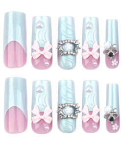 Ballerina Nägel Press On Nails mit Strass Für Mädchen