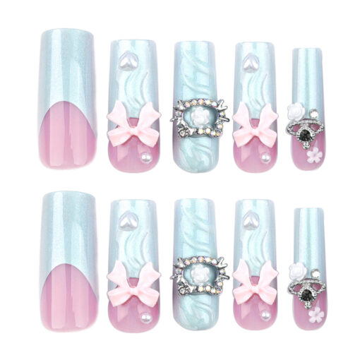 Ballerina Nägel Press On Nails mit Strass Für Mädchen