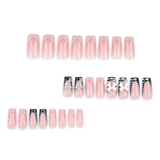 Ballerina Press On Nails mit Wellenmuster – Bild 5