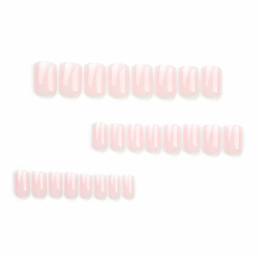 Classic French Ombre Press On Nails Rosa Weißes Babyboomer Square Nägel – Bild 3