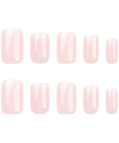 Classic French Ombre Press On Nails Rosa Weißes Babyboomer Square Nägel