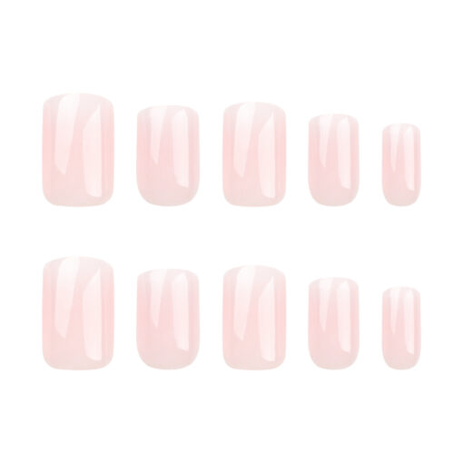 Classic French Ombre Press On Nails Rosa Weißes Babyboomer Square Nägel