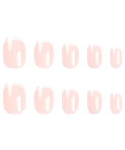 Nude French Press On Nails Kurz und Elegant Round Nails