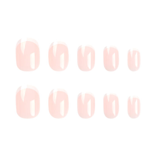 Nude French Press On Nails Kurz und Elegant Round Nails