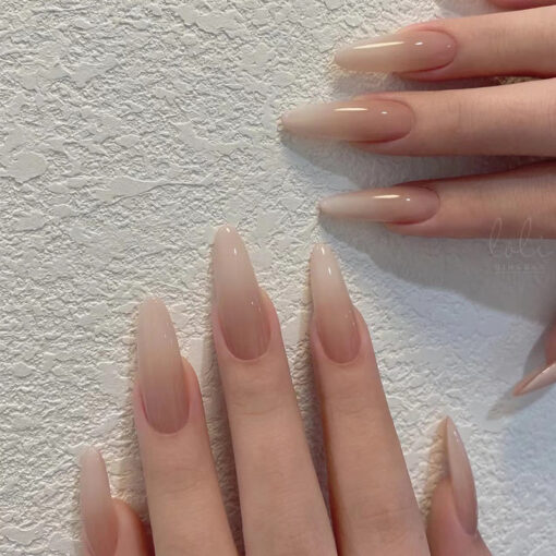 Nude Press On Nails Stiletto Nägel – Bild 2