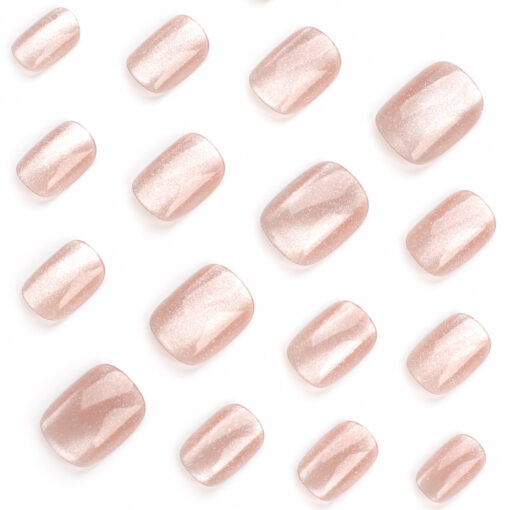 Nude Rosa Cat Eye Press On Nails – Bild 4