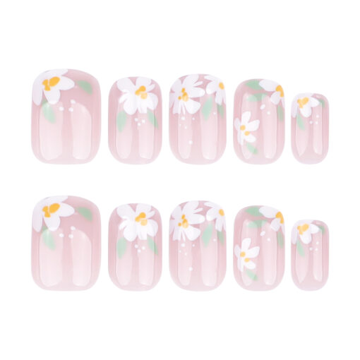 Square Press On Nails Blumen Kunstnägel