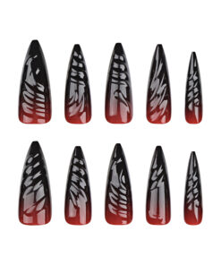 Stiletto Press On Nails für Halloween Extra Lang Nägel