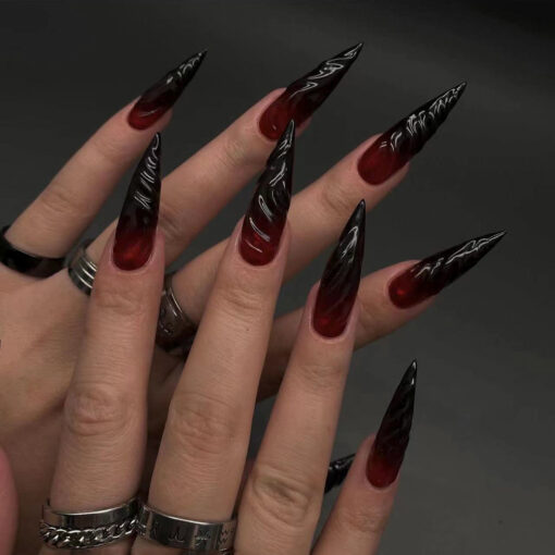 Stiletto Press On Nails für Halloween Extra Lang Nägel – Bild 2